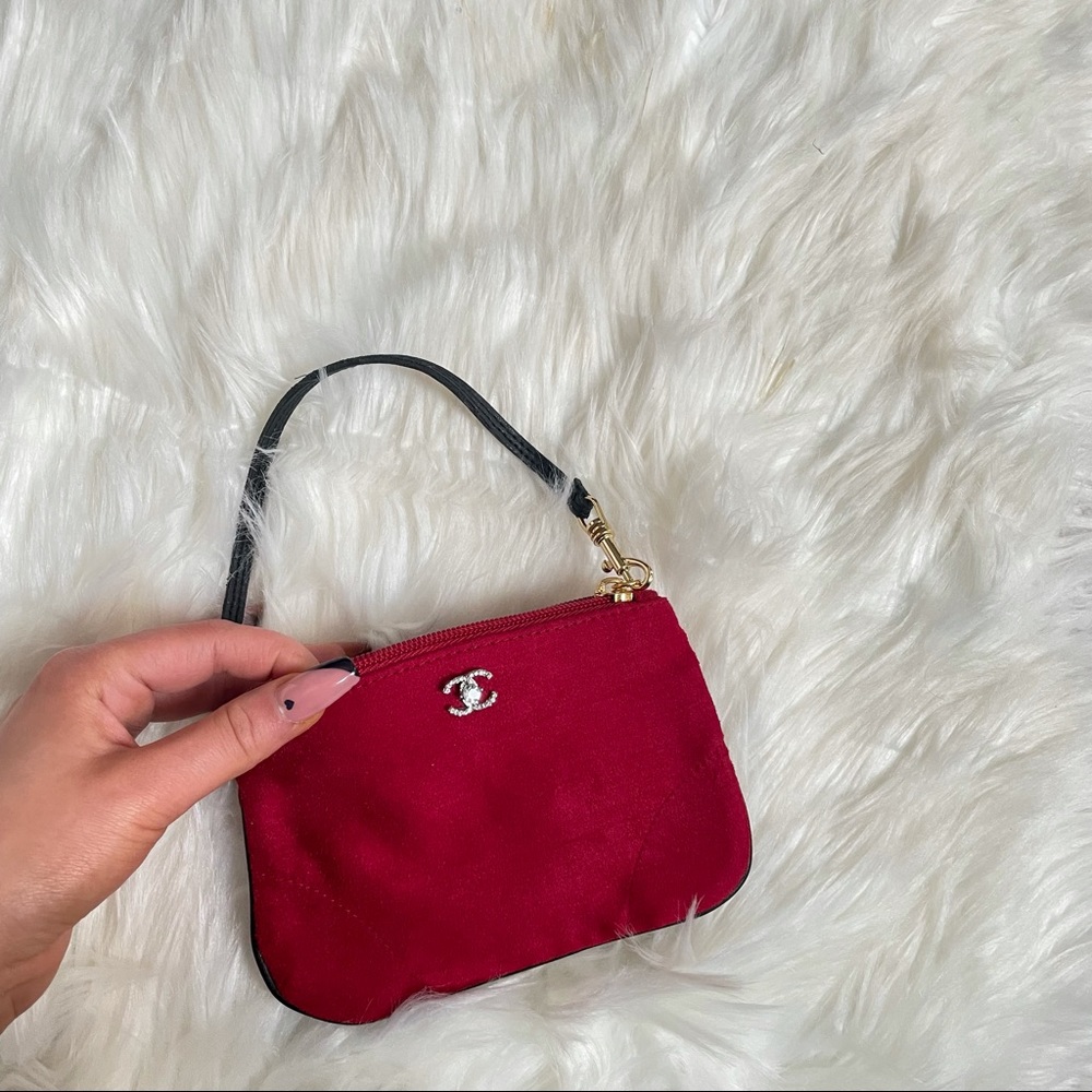 Chanel Mini Suede Wristlet